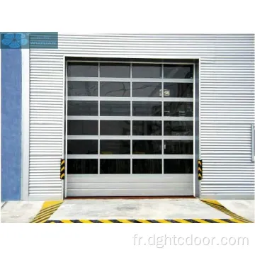 Portes de garage sectionnelles en verre trempé en aluminium complet en aluminium